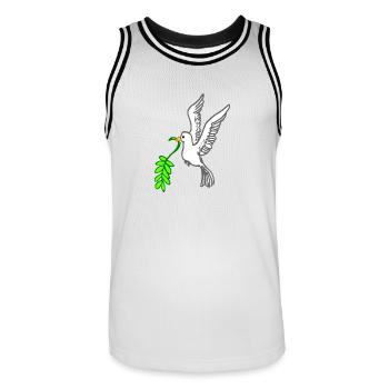 Dove of peace drawn - Men's Basketball Jersey - white/black - Front - AI Model Male 185 dark (185cm)
