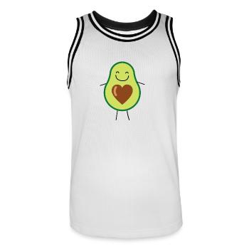 avocado - Men's Basketball Jersey - white/black - Front - AI Model Male 185 dark (185cm)