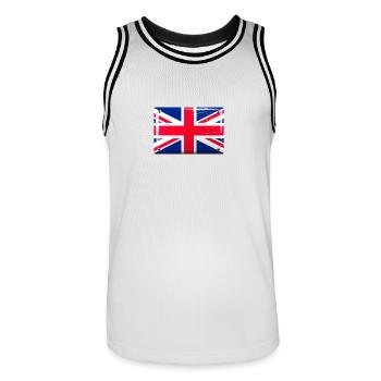 Drapeau de la Grande-Bretagne Drapeau Enseigne en étain Look - Maillot de basket Homme - blanc/noir - Devant - AI Model Male 185 dark (185cm)