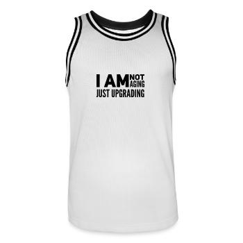 50. Geburtstag Geschenkidee - Männer Basketball-Trikot - Weiß/Schwarz - Vorne - AI Model Male 185 dark (185cm)