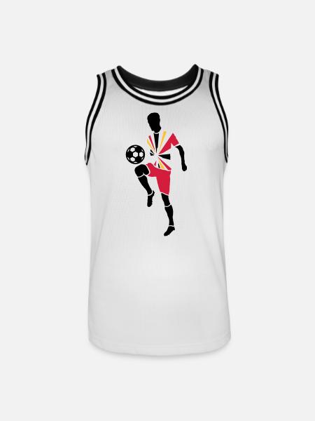 Soccer player with soccer ball - Men's Basketball Jersey - white/black