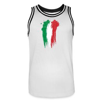 Italian Tricolour Brush Art - Men's Basketball Jersey - white/black - Front - AI Model Male 185 dark (185cm)