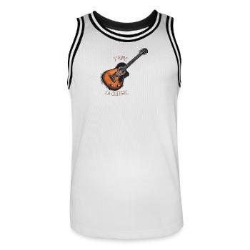 Ich liebe die Gitarre - Männer Basketball-Trikot - Weiß/Schwarz - Vorne - AI Model Male 185 dark (185cm)