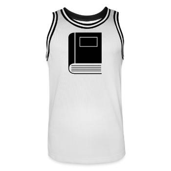 Livre fermé - Maillot de basket Homme - blanc/noir - Devant - AI Model Male 185 dark (185cm)