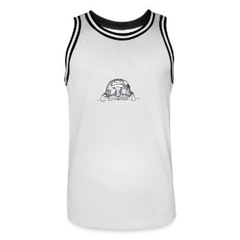 Turtle # North German art - Men's Basketball Jersey - white/black - Front - AI Model Male 185 dark (185cm)