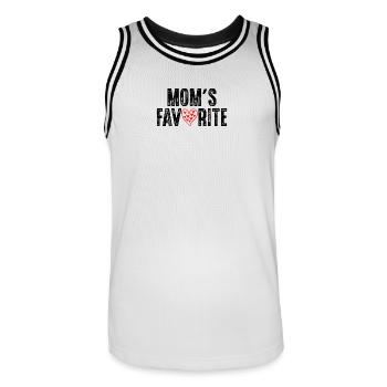 Le préféré de maman - Maillot de basket Homme - blanc/noir - Devant - AI Model Male 185 dark (185cm)