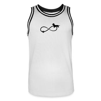 Rauhaardackel Dackel Unendlichkeit  - Männer Basketball-Trikot - Weiß/Schwarz - Vorne - AI Model Male 185 dark (185cm)
