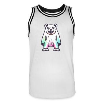 Polar Bear Halloween Comic Zombie - Men's Basketball Jersey - white/black - Front - AI Model Male 185 dark (185cm)