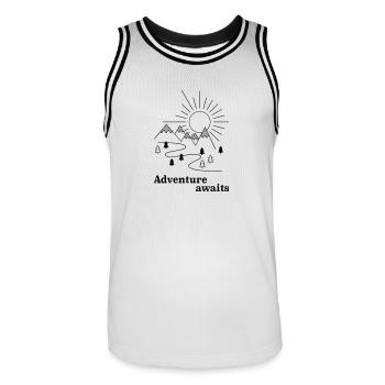 Aventure - Maillot de basket Homme - blanc/noir - Devant - AI Model Male 185 dark (185cm)