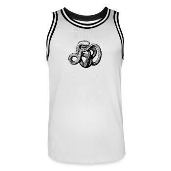 serpent - Maillot de basket Homme - blanc/noir - Devant - AI Model Male 185 dark (185cm)