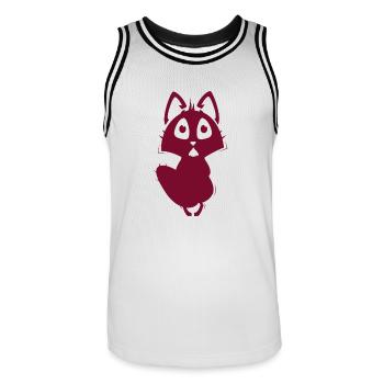 Renard - Animal, Zoo, Amoureux des animaux, Conservation de la nature - Maillot de basket Homme - blanc/noir - Devant - AI Model Male 185 dark (185cm)