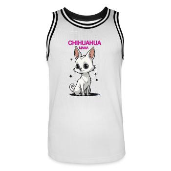 CHIHUAHUA MAMA - Men's Basketball Jersey - white/black - Front - AI Model Male 185 dark (185cm)