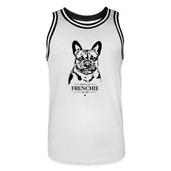 Frenchie Mom Hunde Hund French Bulldog Wilsigns - Männer Basketball-Trikot - Weiß/Schwarz - Vorne - AI Model Male 185 dark (185cm)
