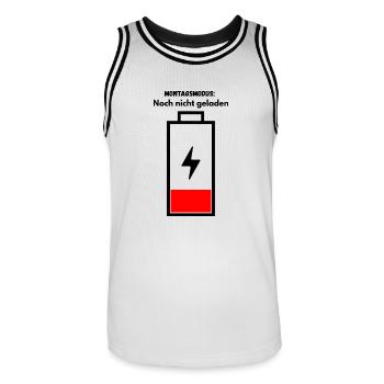 Montagsmodus Noch nicht geladen - Männer Basketball-Trikot - Weiß/Schwarz - Vorne - AI Model Male 185 dark (185cm)