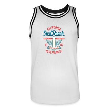Surfing surfing christmas sun beach waves - Men's Basketball Jersey - white/black - Front - AI Model Male 185 dark (185cm)