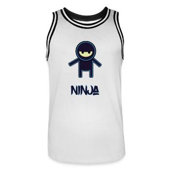 Ninja - Maillot de basket Homme - blanc/noir - Devant - AI Model Male 185 dark (185cm)