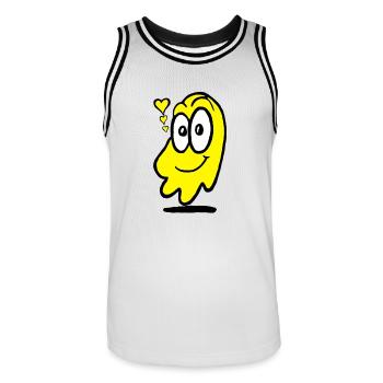 Love Ghost Yellow - Men's Basketball Jersey - white/black - Front - AI Model Male 185 dark (185cm)