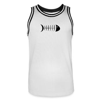 anniversaire. anniversaire décennie. humour. drôle - Maillot de basket Homme - blanc/noir - Devant - AI Model Male 185 dark (185cm)
