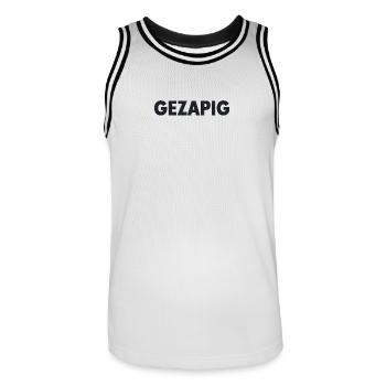 Paresseux – Humeur détendue flamande - Maillot de basket Homme - blanc/noir - Devant - AI Model Male 185 dark (185cm)