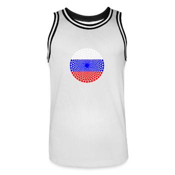 Russie Russie Россия Love Heart Mandala - Maillot de basket Homme - blanc/noir - Devant - AI Model Male 185 dark (185cm)
