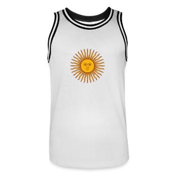 Shining sun - Men's Basketball Jersey - white/black - Front - AI Model Male 185 dark (185cm)