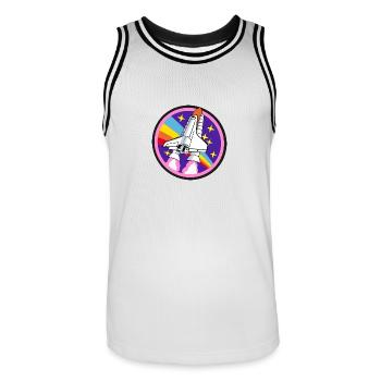 Navette spatiale - Maillot de basket Homme - blanc/noir - Devant - AI Model Male 185 dark (185cm)
