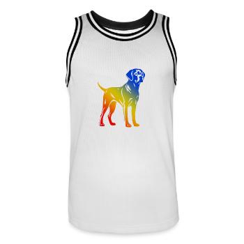 Labrador Hund Bunt - Männer Basketball-Trikot - Weiß/Schwarz - Vorne - AI Model Male 185 dark (185cm)
