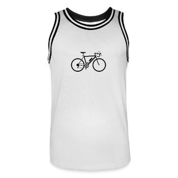 Ein schnelles Rennrad - Männer Basketball-Trikot - Weiß/Schwarz - Vorne - AI Model Male 185 dark (185cm)