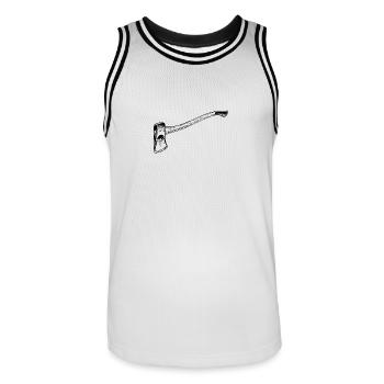 hache - Maillot de basket Homme - blanc/noir - Devant - AI Model Male 185 dark (185cm)
