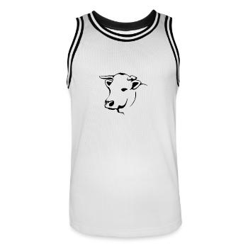 beef - Men's Basketball Jersey - white/black - Front - AI Model Male 185 dark (185cm)