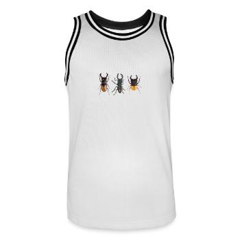insek 23 - Männer Basketball-Trikot - Weiß/Schwarz - Vorne - AI Model Male 185 dark (185cm)