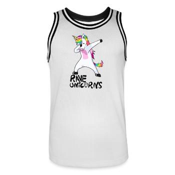 Logo Rave Unicorns Black Text - Männer Basketball-Trikot - Weiß/Schwarz - Vorne - AI Model Male 185 dark (185cm)