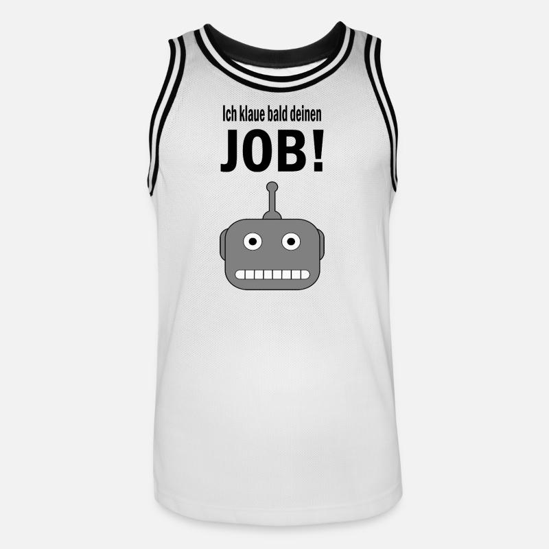 Je vais bientôt te voler ton poste ! - Maillot de basket Homme - blanc/noir