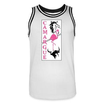 Camargue  - Maillot de basket Homme - blanc/noir - Devant - AI Model Male 185 dark (185cm)