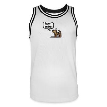 JE PEUX GRIMPER ! - Maillot de basket Homme - blanc/noir - Devant - AI Model Male 185 dark (185cm)