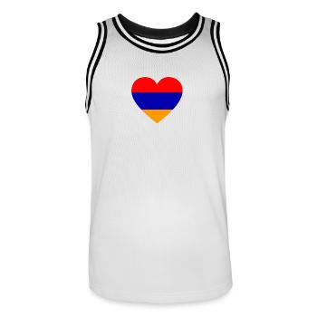 Love amour cadeau arménie arménie - Maillot de basket Homme - blanc/noir - Devant - AI Model Male 185 dark (185cm)