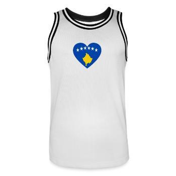 Love Love gift Kosovo balkan kosovar - Men's Basketball Jersey - white/black - Front - AI Model Male 185 dark (185cm)