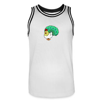 chicken peacock - Men's Basketball Jersey - white/black - Front - AI Model Male 185 dark (185cm)