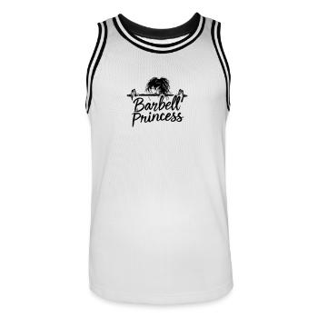 Barbell Princess - Men's Basketball Jersey - white/black - Front - AI Model Male 185 dark (185cm)