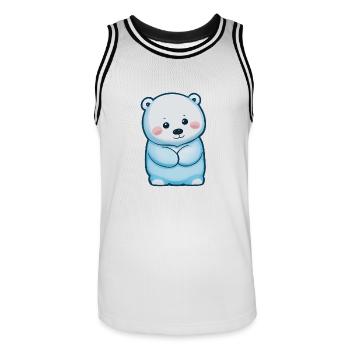 Ours polaire totalement mignon - Maillot de basket Homme - blanc/noir - Devant - AI Model Male 185 dark (185cm)