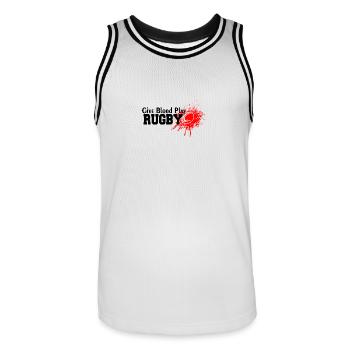 RUGBY - Männer Basketball-Trikot - Weiß/Schwarz - Vorne - AI Model Male 185 dark (185cm)