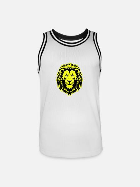 Lion Head Portrait Icon - Men's Basketball Jersey - white/black