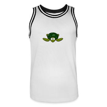 tortue tortue mer schildkroete105 - Maillot de basket Homme - blanc/noir - Devant - AI Model Male 185 dark (185cm)