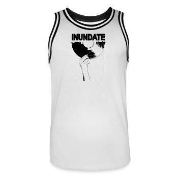 Disque vinyle noir - Maillot de basket Homme - blanc/noir - Devant - AI Model Male 185 dark (185cm)