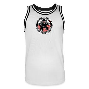 Unordnungsamt Delmenhorst Clown Sticker - Männer Basketball-Trikot - Weiß/Schwarz - Vorne - AI Model Male 185 dark (185cm)