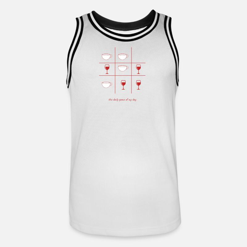 Kaffee oder Wein englisch - Männer Basketball-Trikot - Weiß/Schwarz