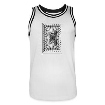 Geometrisches Rechteck - Männer Basketball-Trikot - Weiß/Schwarz - Vorne - AI Model Male 185 dark (185cm)