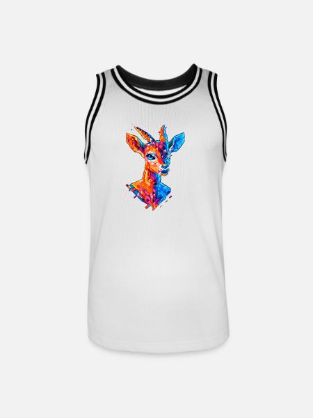 Plolygon Ziege - Männer Basketball-Trikot - Weiß/Schwarz