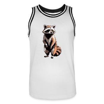 Waschbär - Cute Animal Sticker - Männer Basketball-Trikot - Weiß/Schwarz - Vorne - AI Model Male 185 dark (185cm)
