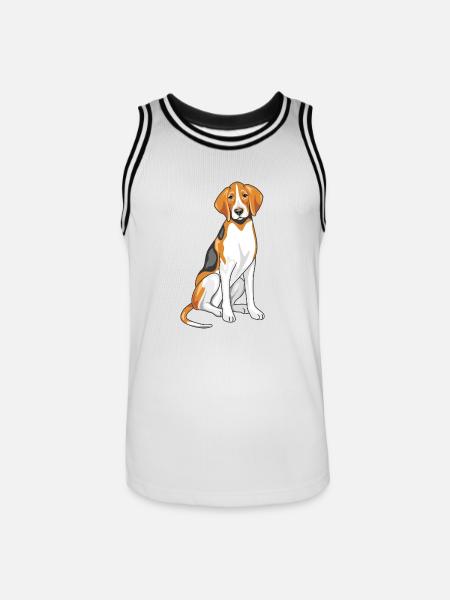 Sitting foxhound - Men's Basketball Jersey - white/black